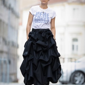 Crumpled Skirt, Popcorn Skirt, Skirts With Pockets, Maxi Skirt Women ...