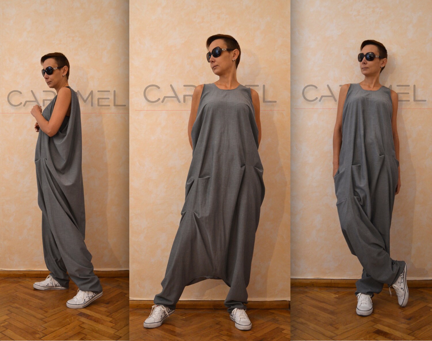Drop Crotch Jumpsuit / Harem Jumpsuit / Loose Jumpsuit / Women Etsy