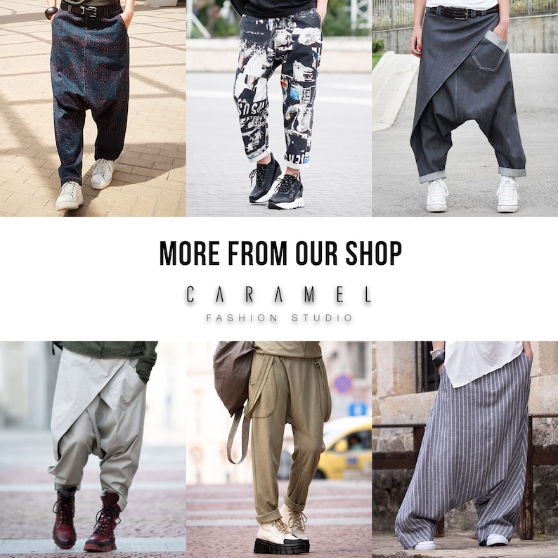 Creatch Pants Women Men/ Unisex pants/ Boho pants/ Hippie pants/ Drop crotch pants/ Ninja pants/ Loose black pants/ Aladdin pants/ Hip hop image 5