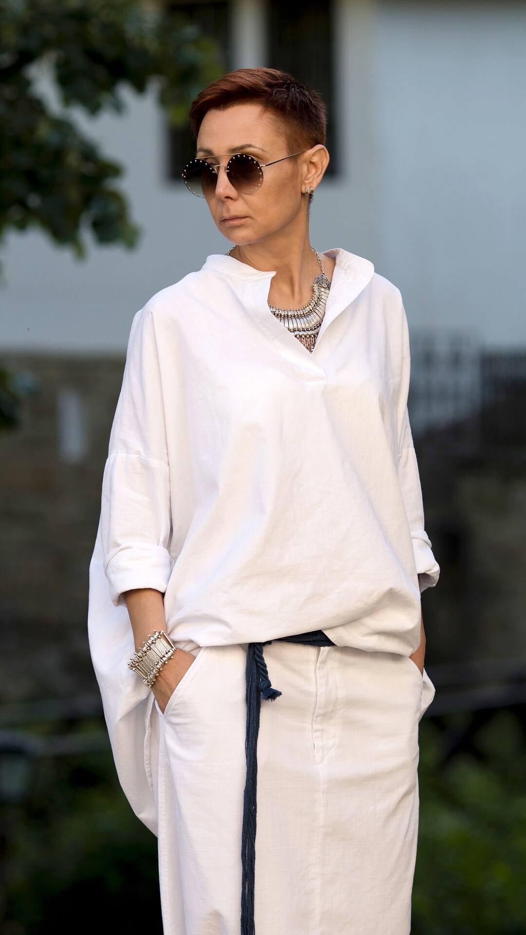 Oversize Linen Blouse, Linen Shirt for Women, Loose Linen Top, Long Sleeve  Top, Blouses Women, White Linen Shirt, Linen Tunic, Shirt Dress 