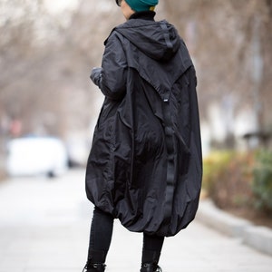 Asymmetrical Winter Jacket/ Winter Coat for Women/ Quilted Coat/ Waterproof Jacket/ Hooded Coat/ Black Jacket/ Extravagant coat/ Minimalist image 5