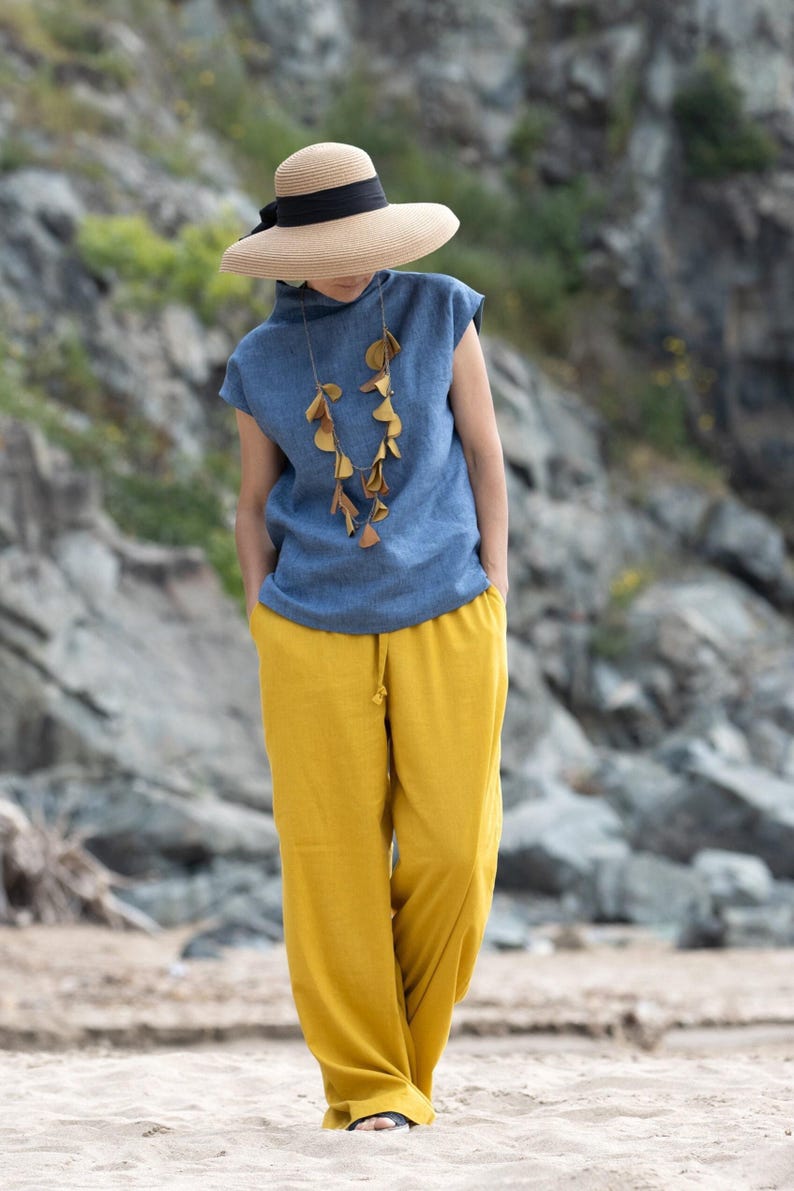 Folded blouse showcasing fabric and finishing
