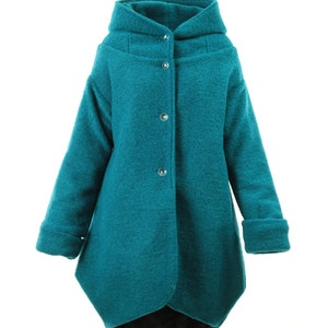 Coat for women/ 100% Wool coat/ Hooded coat/ Winter coat/ Extravagant coat/ Plus size/ Designer coat/ Jacket/ Hooded cardigan/ High quality image 4