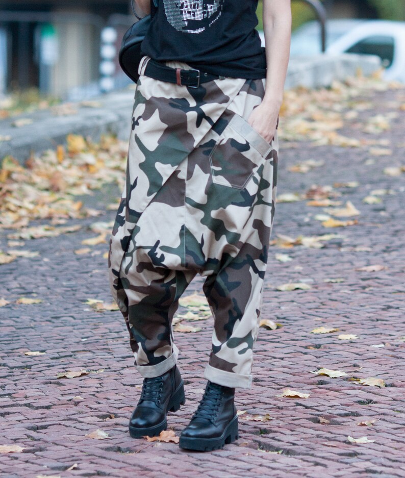 white drop crotch pants