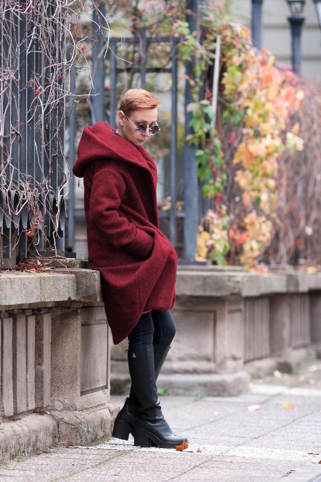 Wool Winter Coat for Women Warm Lined Hooded Jacket, Plus Size