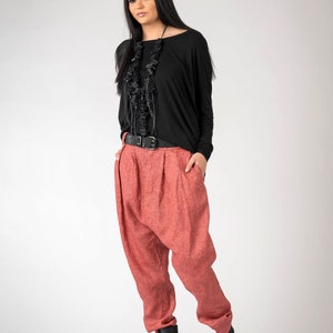 Linen pants/ Crotch Pants/ Baggy Pants/ Harem Pants Women/ Drop Crotch Pants/ Loose Pants/ Trousers women/ Alternative fashion/ NEW image 5