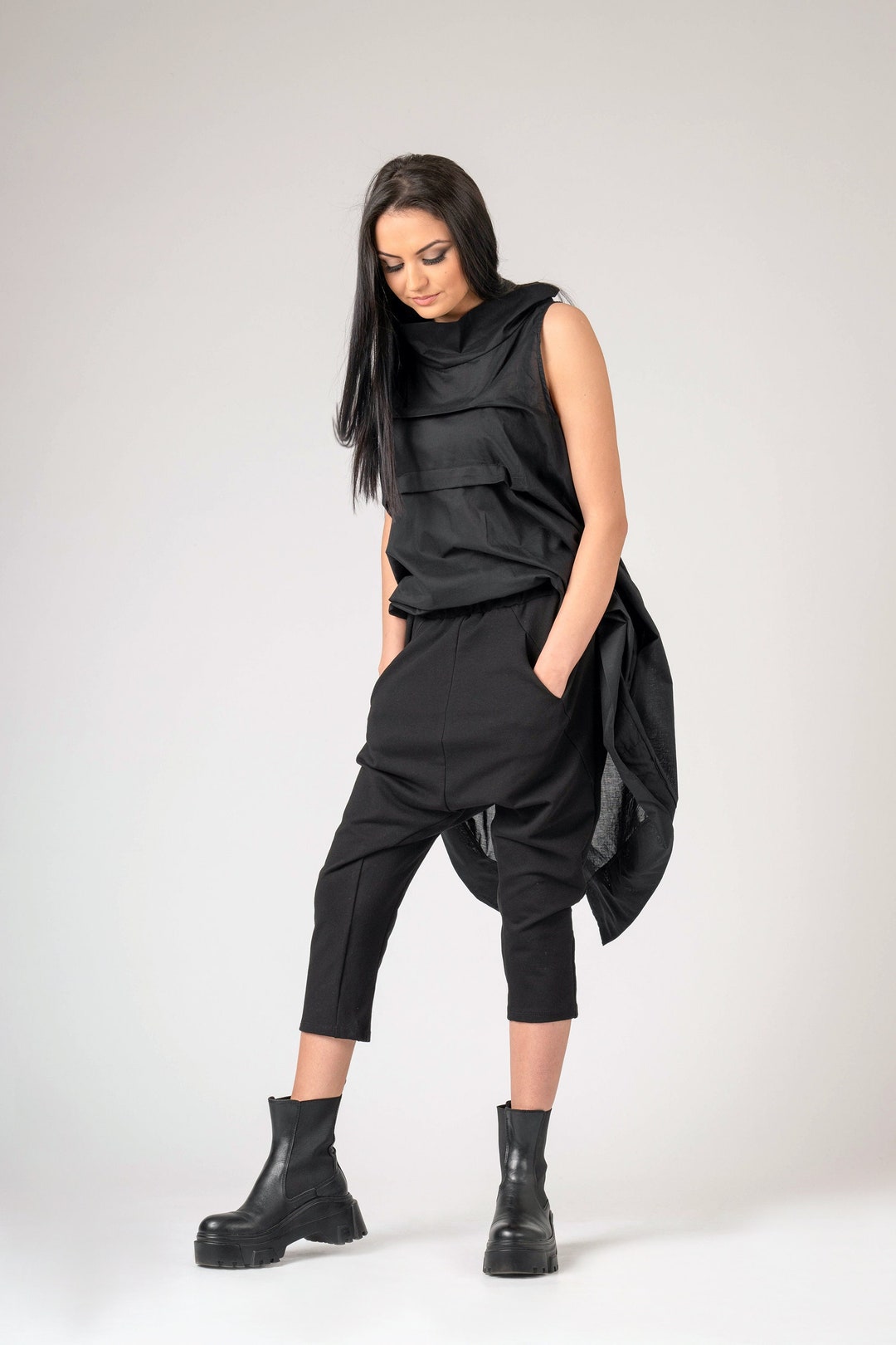 Mid Length Pants/ Creatch Pants Women Men/ Unisex Pants/ Boho Pants