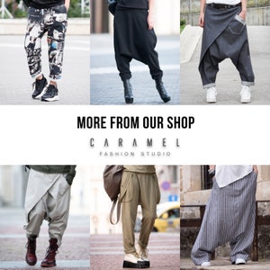 Pants men/ Linen Drop Crotch Capri shorts/ Harem shorts/ Linen shorts/ Harem pants/ Summer pants/ Linen pants/ Hippie pants Trousers for men image 8