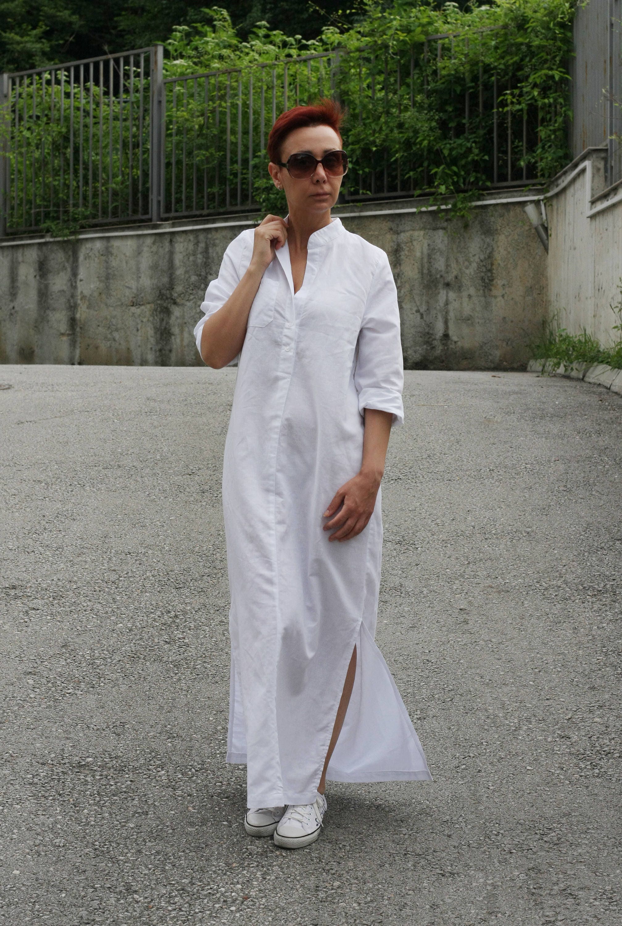 Linen Dress/ Linen Shirt Dress/ Long Sleeve Linen Dress/ - Etsy UK