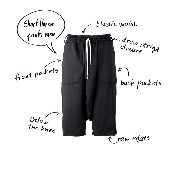 Shorts Men/ Capri Shorts/ Drop Crotch 