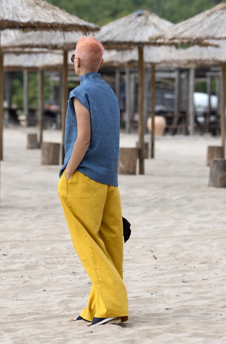 Side view showing relaxed fit and subtle silhouette