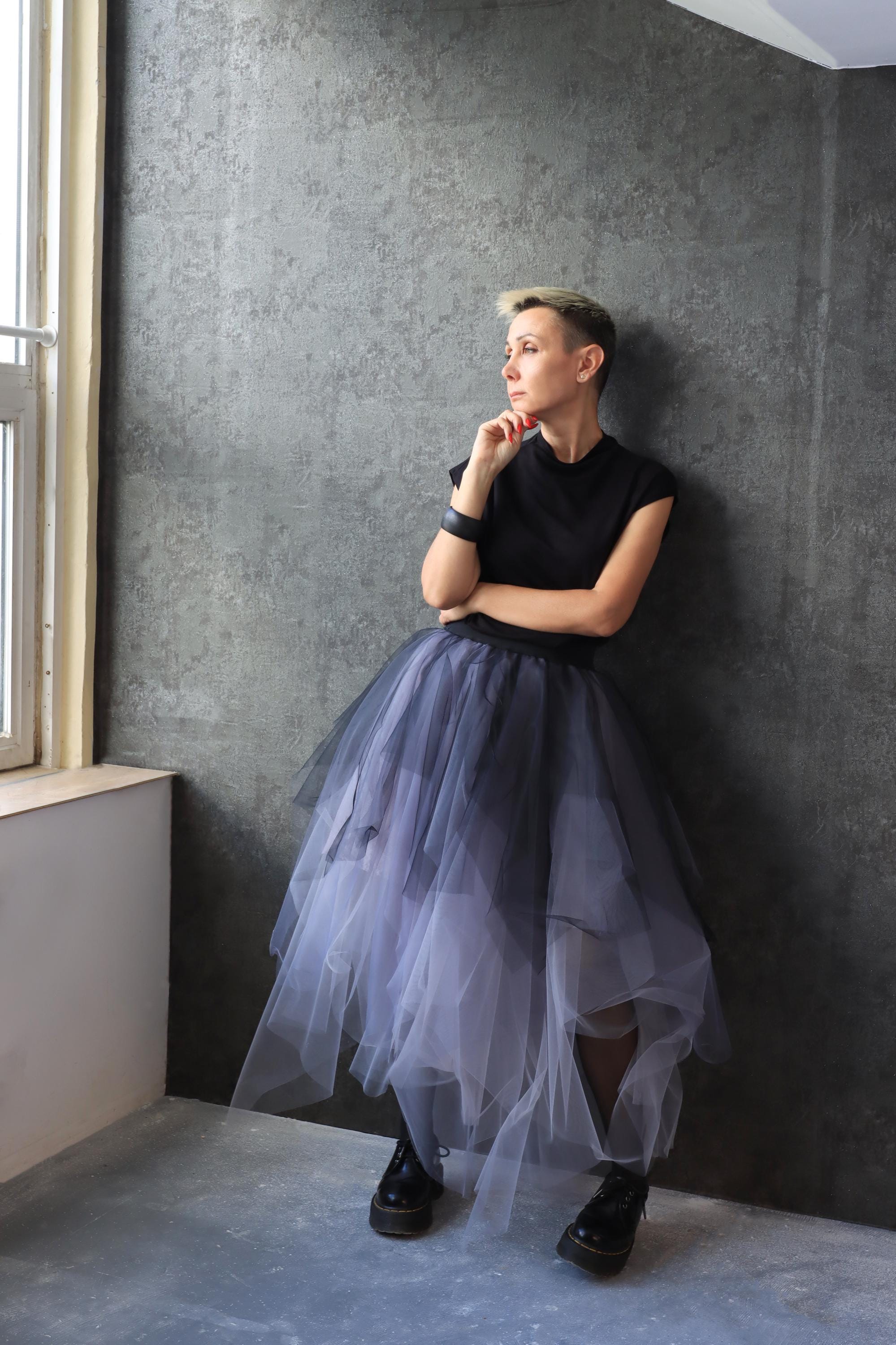 Tulle Skirt, Unique Womens Style, Black Formal Outfit, Layered