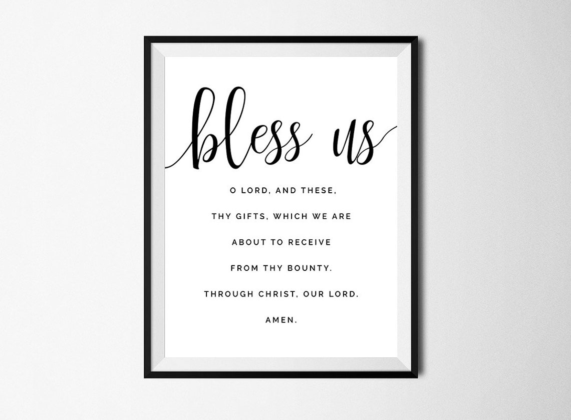 Bless Us Oh Lord Meal Prayer Art Print Grace Before Meal | Etsy