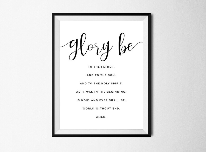 Glory Be Prayer Print Catholic Print Confirmation Gift | Etsy