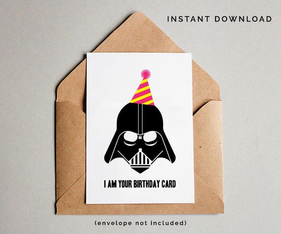Star Wars Birthday Card Darth Vader Birthday Card Star ...