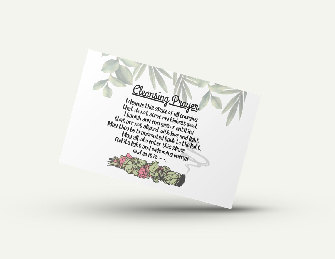 Printable Smudging Prayer Instant Digital Download, Smudging Ritual, Energy Cleansing Prayer ...