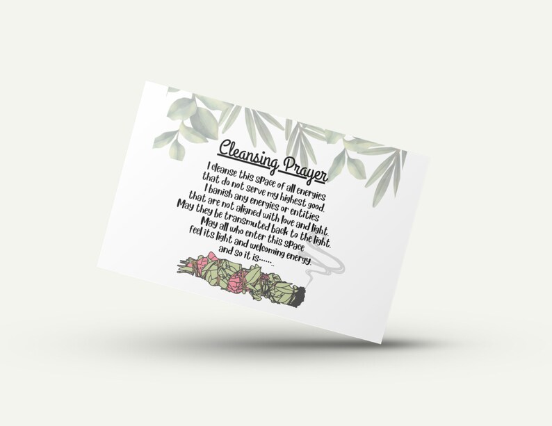Printable Smudging Prayer Instant Digital Download, Smudging Ritual, Energy Cleansing Prayer ...