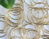 Gold ring thin, metal brass rings macrame DIY plant hanger rings, 2 inches, set of 10