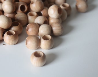 100 Vintage Wood Macrame Beads 16mm 5/8” Finished 1970’s 100 Vintage Wood Macrame Beads 16mm 5/8” Finished 1970’s