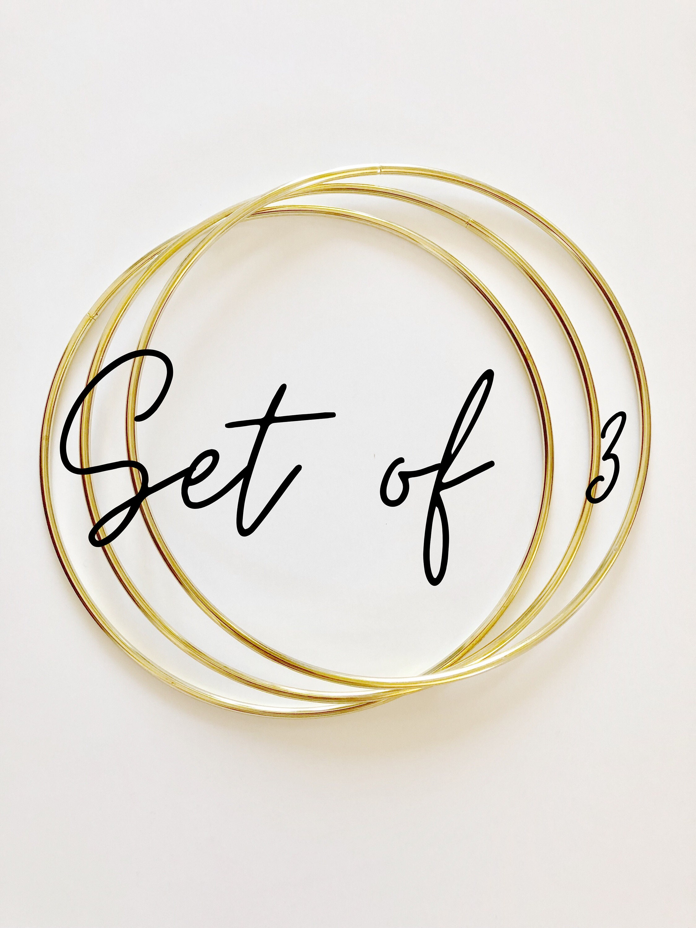 Lot of 3 Dreamcatcher ring, macrame ring, brass ring,7, 10, 12 inches,...