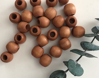 Small wooden beads for macrame weaving, little beads with big hole jewelry, craft beads for jewelry weaving macrame or other craft project