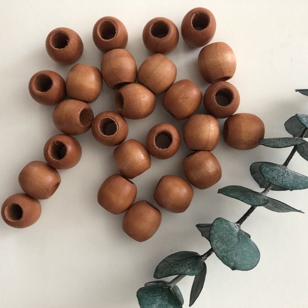 Small wooden beads for macrame weaving, little beads with big hole jewelry, craft beads for jewelry weaving macrame or other craft project