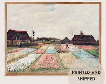 PRINTED Vintage Painting Tulips by Van Gogh 8x10,  Vintage painting floral print on linen paper for wall decor gift cottagecore decor