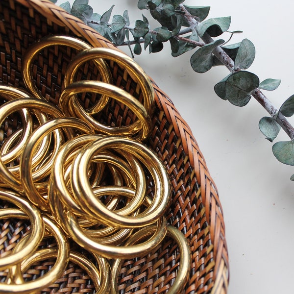 Brass ring 2 inches, gold rings macrame DIY plant hanger, sturdy gold rings craft supply wholesale