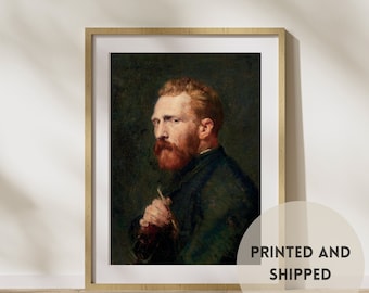 PRINTED Van Gogh Vintage Painting 8x10,  Dark Academia Moody print on linen paper effect for wall decor gift