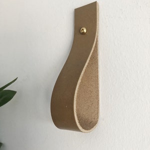 Leather Straps for Clothes Hanging, Wooden Curtain Rod Holder