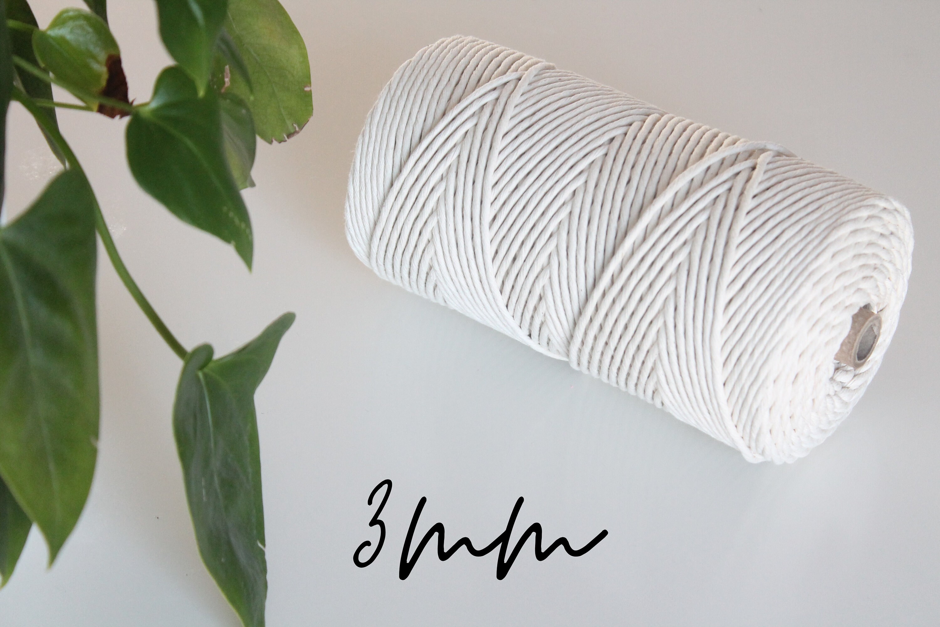 Macrame Cotton Rope Single Strand Raw Rope 3mm 100 % Cotton - Etsy