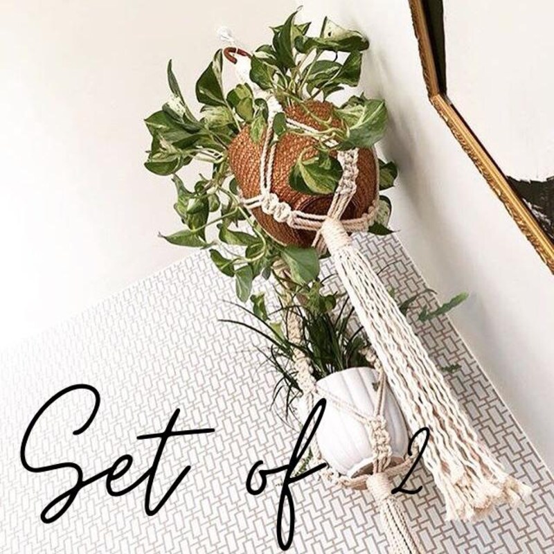 Macrame Plant Hanger Set - Etsy