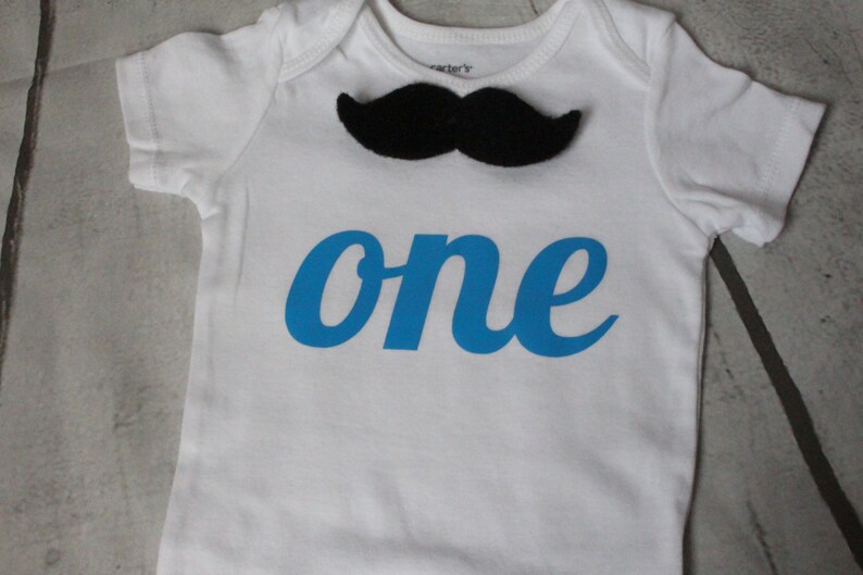 Mustache Blue ONE Boy ONESIE Bodysuit Boy First Birthday Etsy