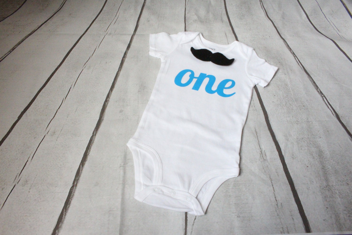 Mustache Blue ONE Boy ONESIE Bodysuit Boy First Birthday Etsy