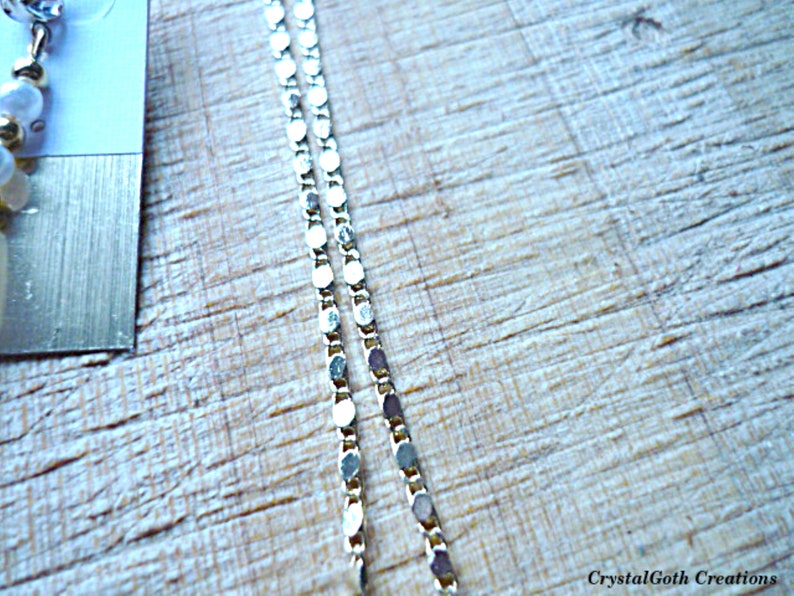 Pearl Teardrop Pendant on Button Link Chain plus Pearl Drop Earrings on a Crystal Stud