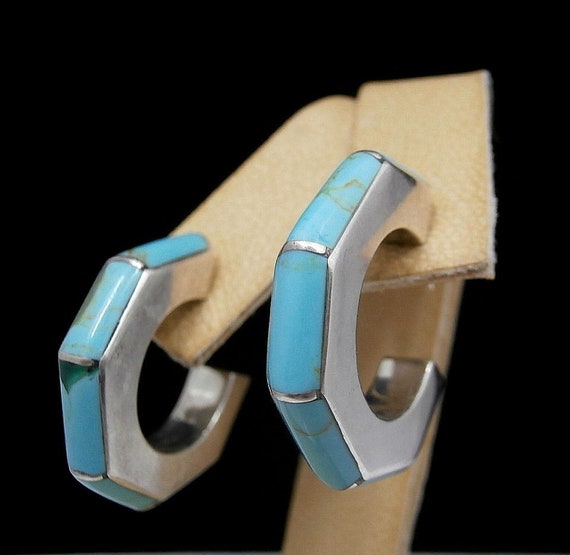 Vintage Estate Mexico 950 Silver Natural Turquoise