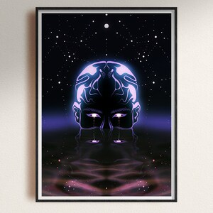 El Mar de las Estrellas / Estampado de Arte Estilizado / Arte Conceptual Oculto Extraño / Gótico, Arte Antiguo, Estampado de Alquimia