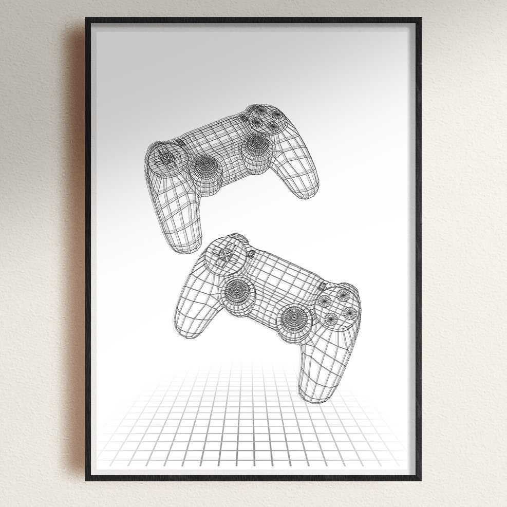 Playstation Game Controllers Geek Line Drawing Instant Etsy Uk
