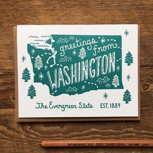 Biglietto di auguri a Washington, Saluti da Washington, Biglietto di auguri letterpress