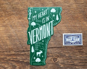 Vermont Sticker, Vermont State Sticker, Single Die Cut Vinyl Sticker