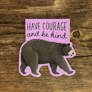 Courage Bear Magnetic Bookmark, Black Bear Bookmark, Die Cut Bookmark