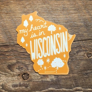 Sticker Wisconsin, sticker staat Wisconsin, enkele gestanste vinylsticker