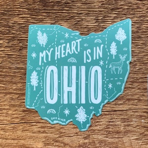 Sticker Ohio, sticker staat Ohio, enkele gestanste vinylsticker