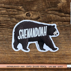 Sticker Shenandoah zwarte beer, sticker beer, enkele gestanste vinylsticker