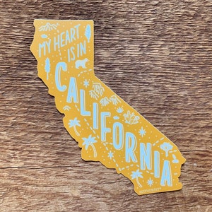 Sticker Californië, sticker staat Californië, enkele gestanste vinylsticker