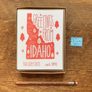 Idaho Biglietto d'auguri, Saluti dall'Idaho, Set in scatola di 6, A2 Carte Note Piegate, Vuoto All'interno