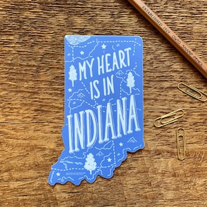 Indiana-sticker, Indiana State-sticker, enkele gestanste vinylsticker