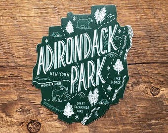 Sticker Adirondack Park, Sticker Adirondack State Park, Sticker vinyle découpé