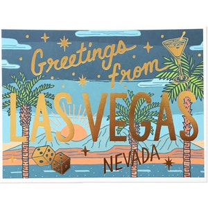 Cartolina di Las Vegas, Saluti da Las Vegas, Cartolina stampata in lamina e digitale immagine 6