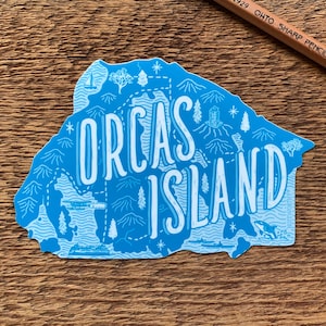 Adesivo Ilha Orcas, Ilha Orcas, Adesivo Washington, Adesivo de vinil cortado único